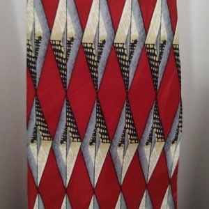 Paulo Zini Handmade Silk (Black/Red 3 Pattern) Tie